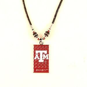 NCAA Texas A&M Aggies Diamond Plate Necklace, 20-Inch Rope Licensed New